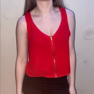 Red Zip Up Tank